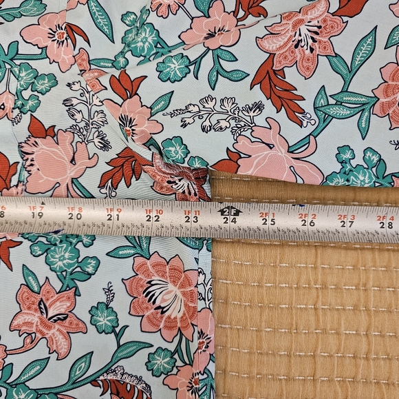 Lands' End Floral No Iron Supima 100% Cotton Lightweight 3/4 Sleeve Tunic W's 16 - Picture 13 of 15